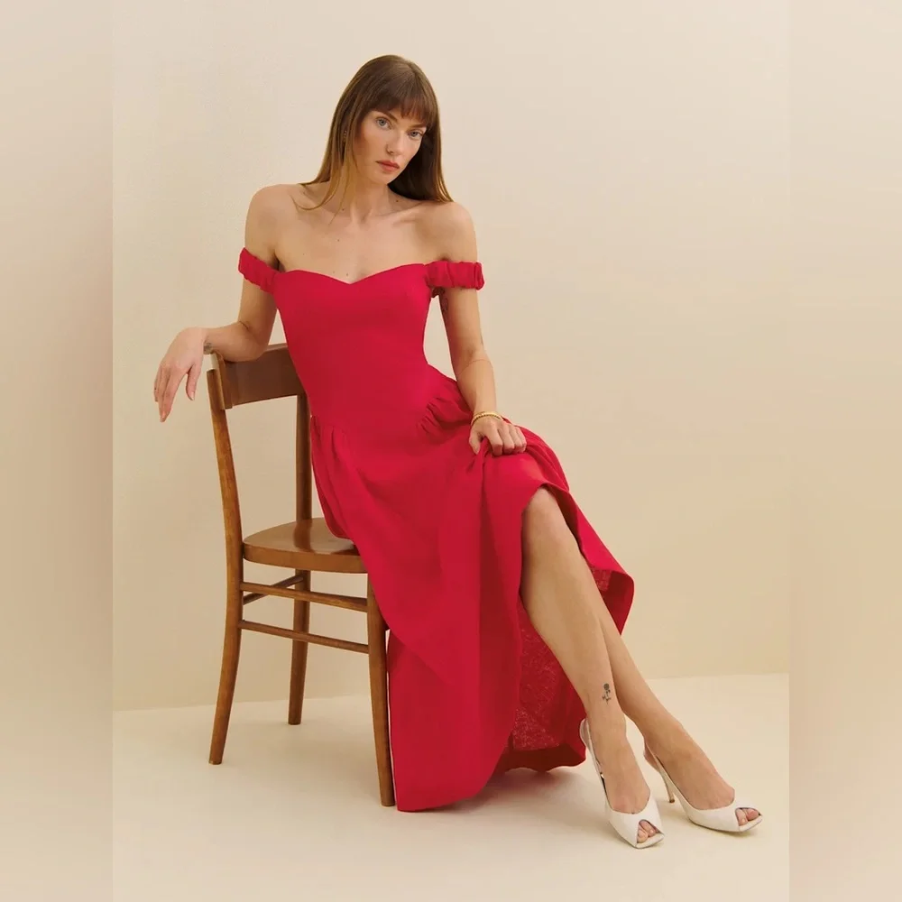 Reformation Monet Linen Dress In Lipstick, Brand new without tags, never worn. - Picture 3 of 16